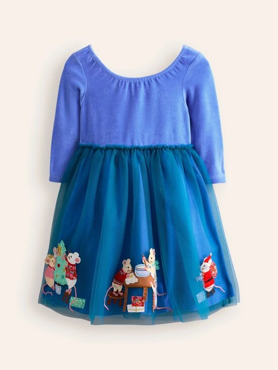 Mini Boden Other - NWOT Mini Boden Velvet Tulle Appliqué Dress